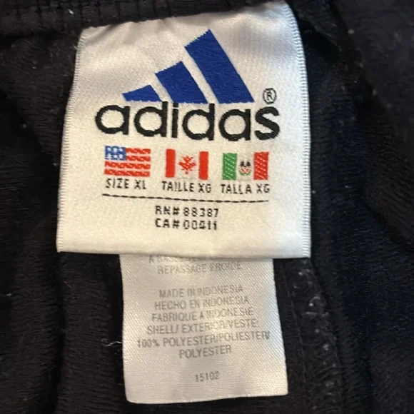 🤍🖤adidas • VINTAGE • black w/ white trim breakaway sweatpants • XL - Picture 11 of 11